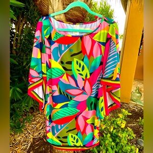 GORGEOUS TRINA TURK RAINFOREST DRESS/COVERUP SIZE LARGE NWT!